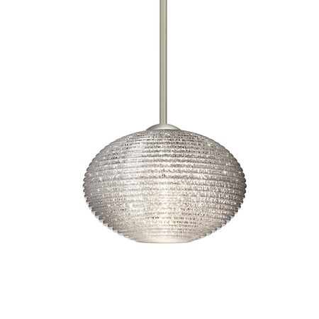 Besa Lighting Pape 10 Cord Pendant, Glitter, Satin Nickel Finish, 1x9W LED 1TT-4912GL-LED-SN
